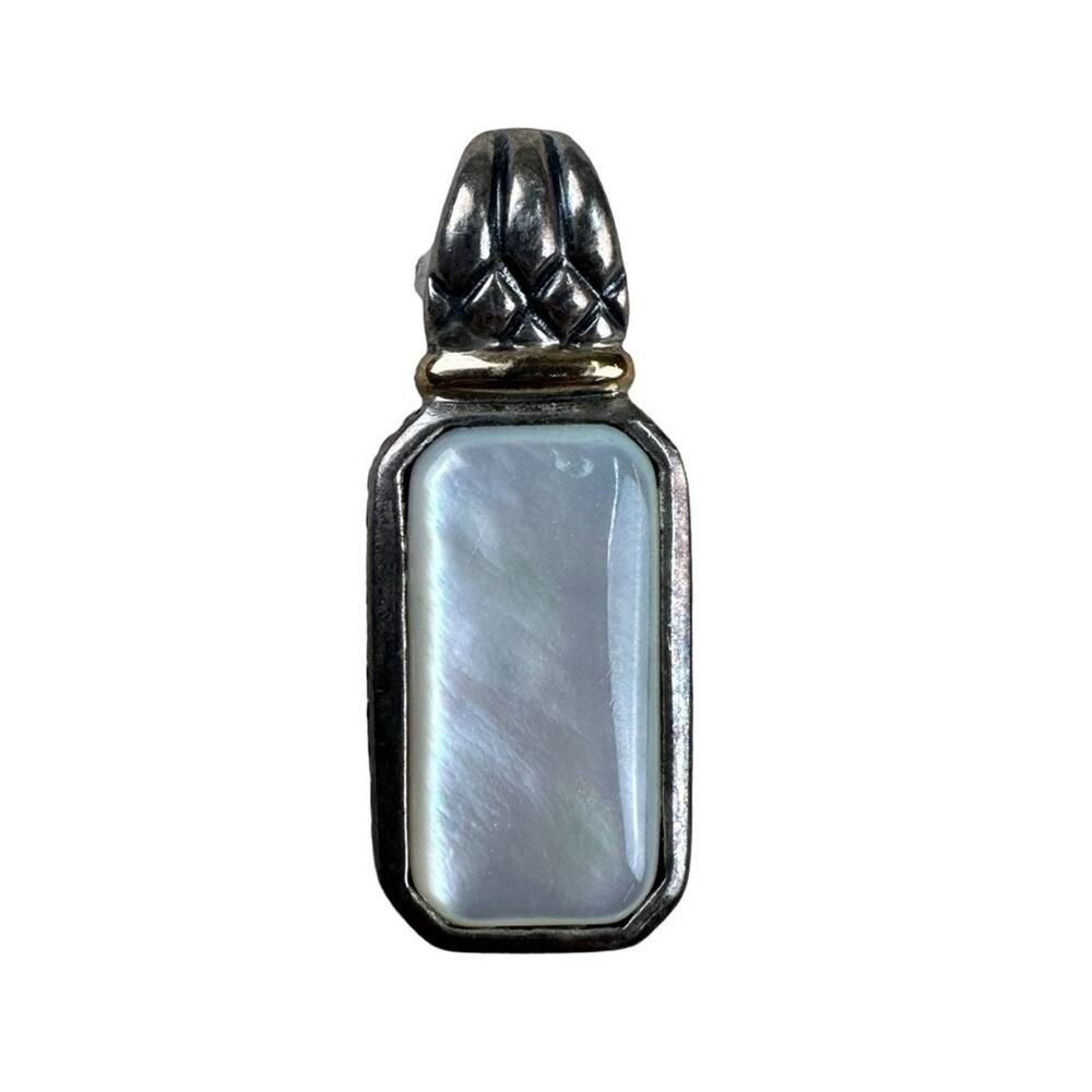 Ross Simons 925 Sterling Silver 14K Gold Mother of Pearl MOP Pendant Vintage